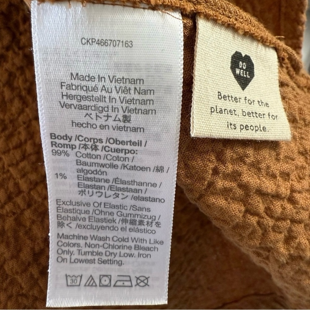 Madewell Lightspun Gold Toffee Open Back Peplum Long Sleeve Top Medium - Picture 8 of 8